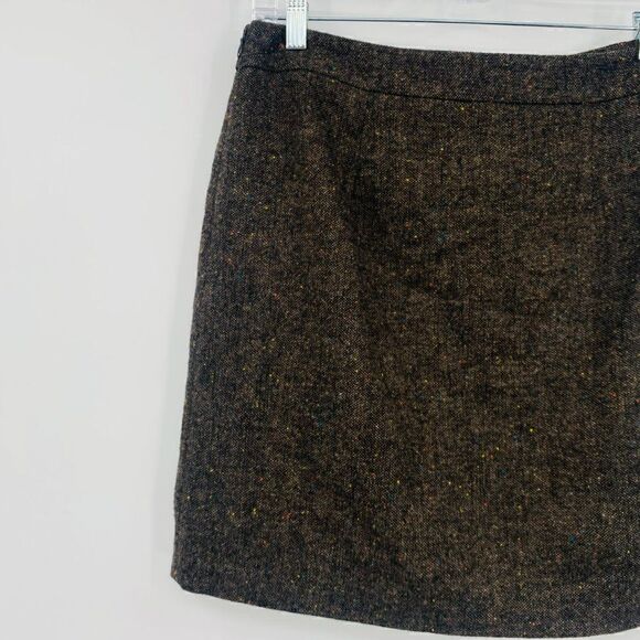 LOFT Womens Size 4 Gray Wool Floral Applique Mini Pencil Skirt - Picture 7 of 8
